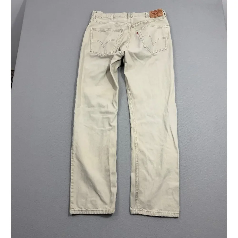 Vintage Levis 505 Regular Fit Jeans Men's 38x34 (Fits 36x33) Cream y2k 2008